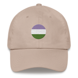 Genderqueer Flag Embroidered Circle Cap: Celebratory LGBTQ+ Pride Design