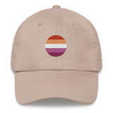 Lesbian Flag Embroidered Circle Cap: Celebratory LGBTQ+ Pride Design