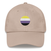 Nonbinary Flag Embroidered Circle Cap: Celebratory LGBTQ+ Pride Design