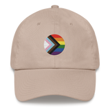 Pride Progress Flag Embroidered Circle Cap: Celebratory LGBTQ+ Pride Design