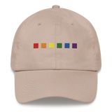 Embroidered Pride Hat: Pride Flag Horizontal Square Design