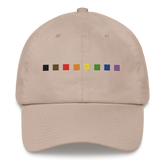 Embroidered Philly Pride Hat: Pride Flag Horizontal Square Design