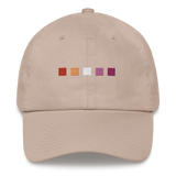 Embroidered Lesbian Hat: Pride Flag Horizontal Square Design
