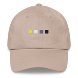 Embroidered Nonbinary Hat: Pride Flag Horizontal Square Design