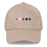 Embroidered Genderfluid Hat: Pride Flag Horizontal Square Design