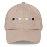 Embroidered Agender Hat: Pride Flag Horizontal Square Design