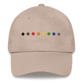 Embroidered Philly Pride Hat: Pride Flag Horizontal Circle Design