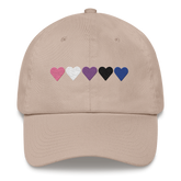 Embroidered Genderfluid Hat: Pride Flag Horizontal Heart Design