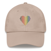 Philly Pride Heart Lines Hat: Embroidered Pride Gradient Cap