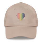 Gilbert Baker Pride Heart Lines Hat: Embroidered Pride Gradient Cap