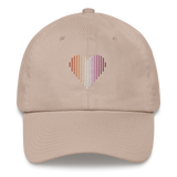 Lesbian Heart Lines Hat: Embroidered Pride Gradient Cap