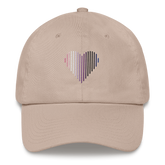 Genderfluid Heart Lines Hat: Embroidered Pride Gradient Cap