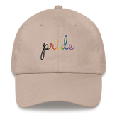 Philly Pride Hat: Cursive 'Pride' in Gradient Colors