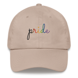 Philly Pride Hat: Cursive 'Pride' in Gradient Colors