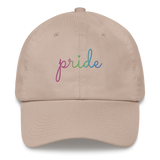 Polysexual Pride Hat: Cursive 'Pride' in Gradient Colors