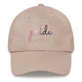 Genderfluid Pride Hat: Cursive 'Pride' in Gradient Colors