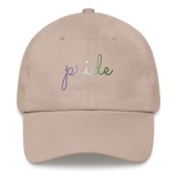 Genderqueer Pride Hat: Cursive 'Pride' in Gradient Colors