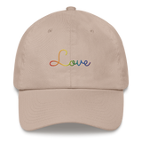 Pride Love Script Hat: Elegantly Embroidered Pride Cap