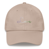 Genderqueer Love Script Hat: Elegantly Embroidered Pride Cap
