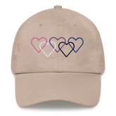Genderfluid Pride Hat: Interlaced Heart Outlines Embroidered Cap