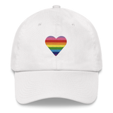 Gilbert Baker Pride Flag Embroidered Heart Hat: Celebratory LGBTQ+ Pride Design