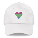 Polysexual Flag Embroidered Heart Hat: Celebratory LGBTQ+ Pride Design