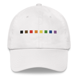 Embroidered Philly Pride Hat: Pride Flag Horizontal Square Design