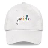 Philly Pride Hat: Cursive 'Pride' in Gradient Colors