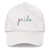 Polysexual Pride Hat: Cursive 'Pride' in Gradient Colors