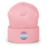 Bigender Flag Embroidered Circle Beanie: Celebratory LGBTQ+ Pride Design