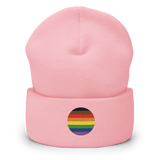 Philly Pride Flag Embroidered Circle Beanie: Celebratory LGBTQ+ Pride Design
