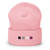Embroidered Asexual Beanie: Pride Flag Horizontal Square Design