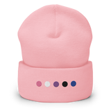 Embroidered Genderfluid Beanie: Pride Flag Horizontal Circle Design