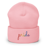 Pride Beanie: Cursive 'Pride' in Gradient Colors