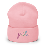 Polysexual Pride Beanie: Cursive 'Pride' in Gradient Colors