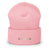 Agender Love Script Beanie: Ellegantly Embroidered Pride Hat