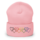 Philly Pride Beanie: Interlaced Heart Outlines Embroidered Hat
