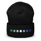 Embroidered Gay Pride Beanie: Pride Flag Horizontal Square Design