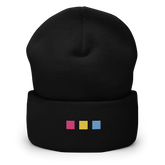 Embroidered Pansexual Beanie: Pride Flag Horizontal Square Design