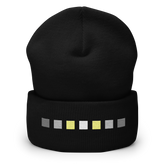 Embroidered Demigender Beanie: Pride Flag Horizontal Square Design