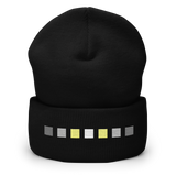 Embroidered Demigender Beanie: Pride Flag Horizontal Square Design