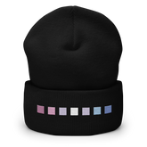 Embroidered Bigender Beanie: Pride Flag Horizontal Square Design