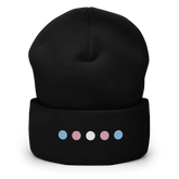 Embroidered Transgender Beanie: Pride Flag Horizontal Circle Design