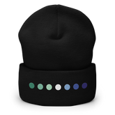 Embroidered Gay Pride Beanie: Pride Flag Horizontal Circle Design