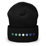 Embroidered Gay Pride Beanie: Pride Flag Horizontal Circle Design