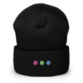 Embroidered Polysexual Beanie: Pride Flag Horizontal Circle Design