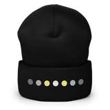 Embroidered Demigender Beanie: Pride Flag Horizontal Circle Design