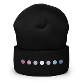 Embroidered Bigender Beanie: Pride Flag Horizontal Circle Design
