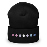 Embroidered Bigender Beanie: Pride Flag Horizontal Circle Design