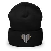 Pangender Heart Lines Beanie: Embroidered Pride Gradient Hat